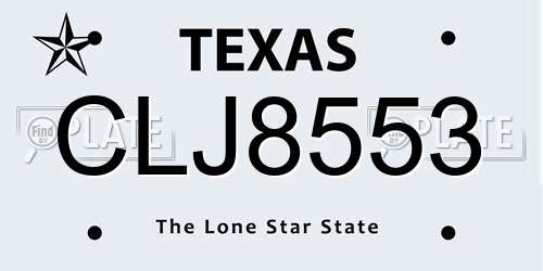 CLJ8553 Texas License Plate