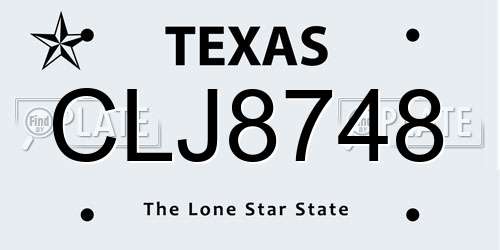 CLJ8748 Texas License Plate