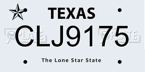 CLJ9175 Texas License Plate