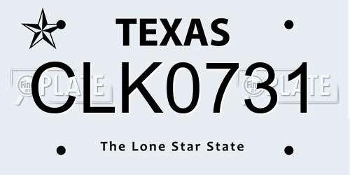 CLK0731 Texas License Plate