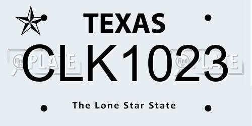 CLK1023 Texas License Plate