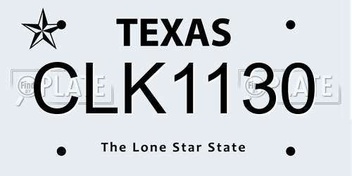 CLK1130 Texas License Plate