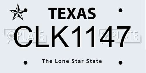 CLK1147 Texas License Plate