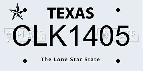 CLK1405 Texas License Plate