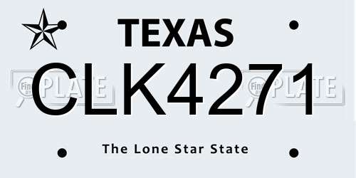 CLK4271 Texas License Plate