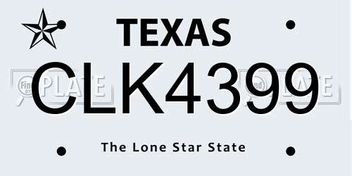 CLK4399 Texas License Plate