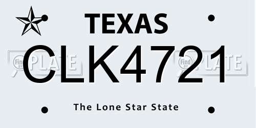 CLK4721 Texas License Plate