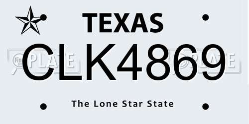 CLK4869 Texas License Plate