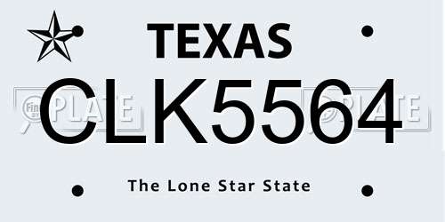 CLK5564 Texas License Plate