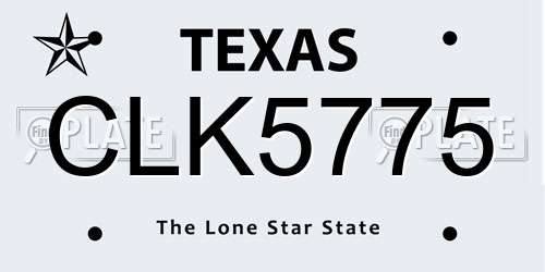 CLK5775 Texas License Plate