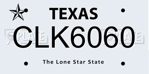 CLK6060 Texas License Plate