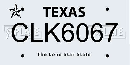 CLK6067 Texas License Plate