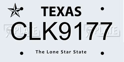 CLK9177 Texas License Plate