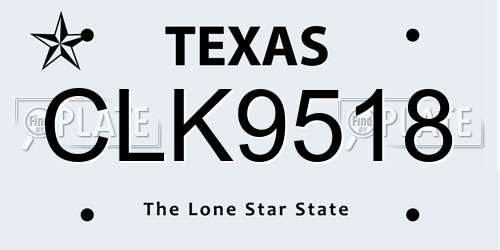 CLK9518 Texas License Plate