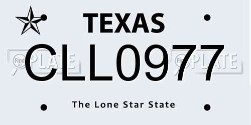 CLL0977 Texas License Plate