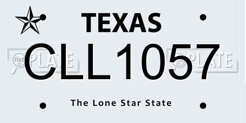 CLL1057 Texas License Plate