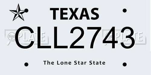 CLL2743 Texas License Plate