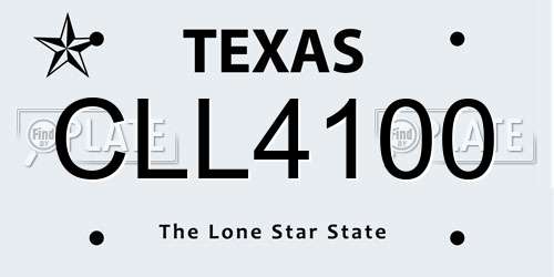 CLL4100 Texas License Plate