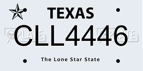 CLL4446 Texas License Plate