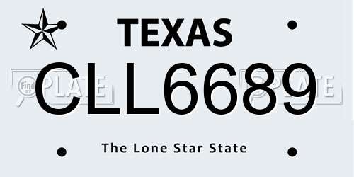 CLL6689 Texas License Plate