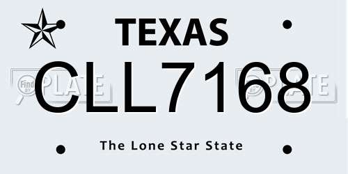 CLL7168 Texas License Plate
