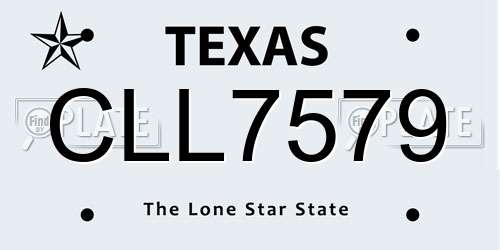 CLL7579 Texas License Plate