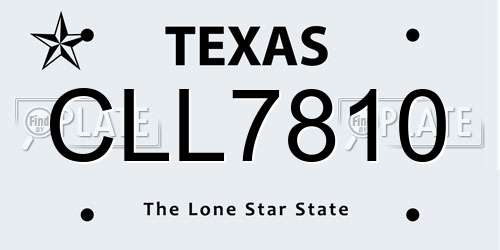 CLL7810 Texas License Plate