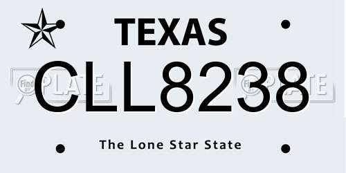 CLL8238 Texas License Plate