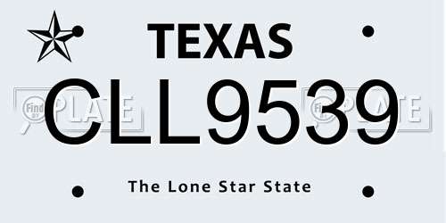 CLL9539 Texas License Plate