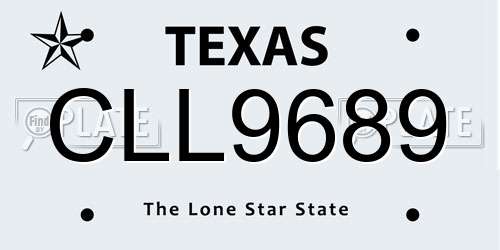 CLL9689 Texas License Plate