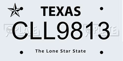 CLL9813 Texas License Plate