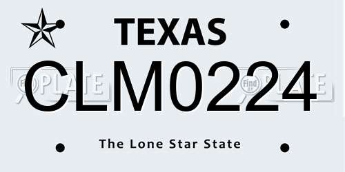 CLM0224 Texas License Plate