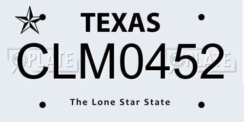 CLM0452 Texas License Plate