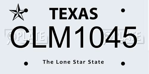 CLM1045 Texas License Plate