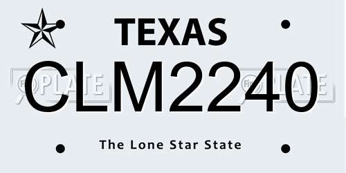 CLM2240 Texas License Plate