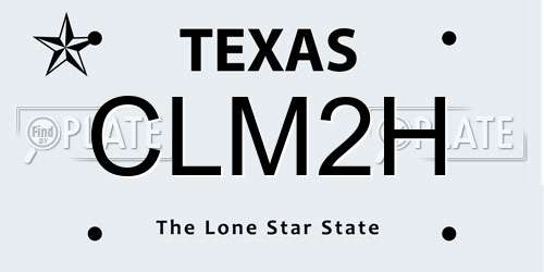 CLM2H Texas License Plate