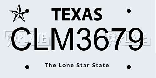 CLM3679 Texas License Plate