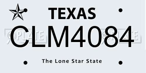 CLM4084 Texas License Plate