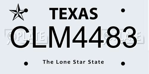 CLM4483 Texas License Plate