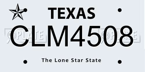CLM4508 Texas License Plate