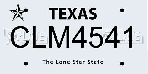 CLM4541 Texas License Plate