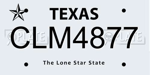 CLM4877 Texas License Plate