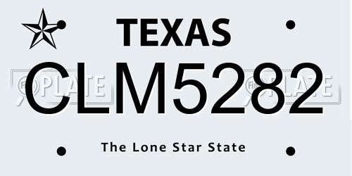 CLM5282 Texas License Plate