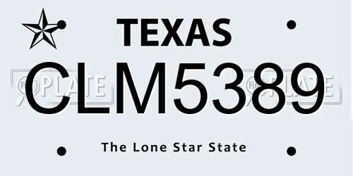 CLM5389 Texas License Plate