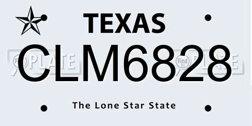 CLM6828 Texas License Plate