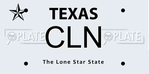 CLN Texas License Plate