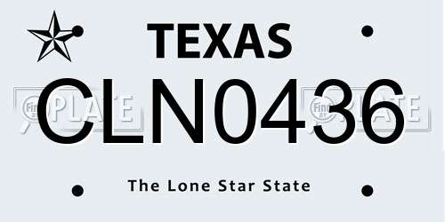 CLN0436 Texas License Plate