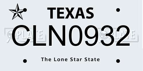 CLN0932 Texas License Plate
