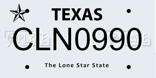 CLN0990 Texas License Plate
