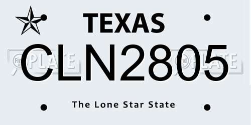 CLN2805 Texas License Plate